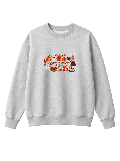 Chaotic Mom Embroided Spooky Fall Cozy Season Campfire Ghost Pumpkin Sweatshirt