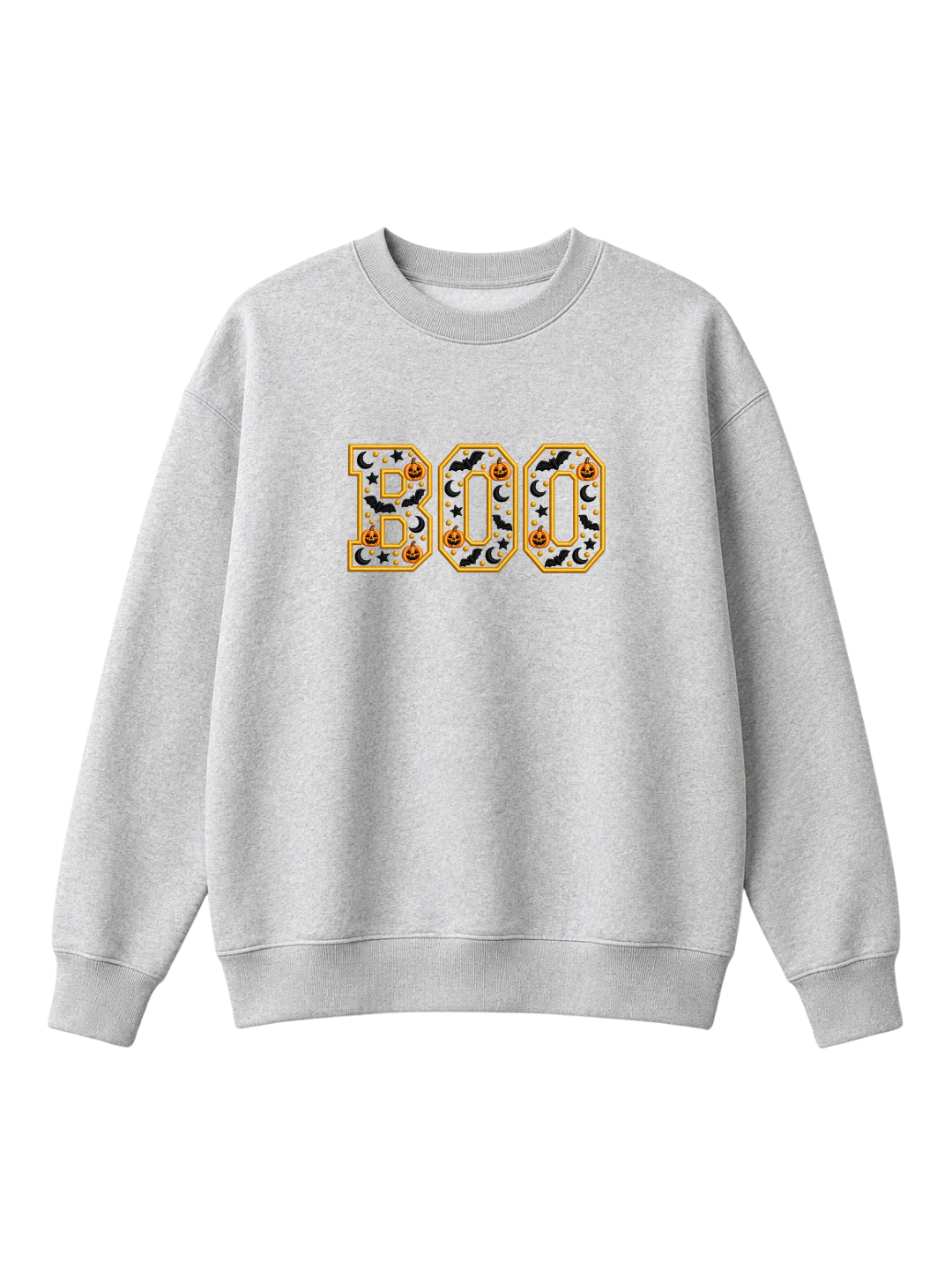 Chaotic Mom Embroided Varsity Chenille Patch Boo Spooky Season Halloween Sweatshirt