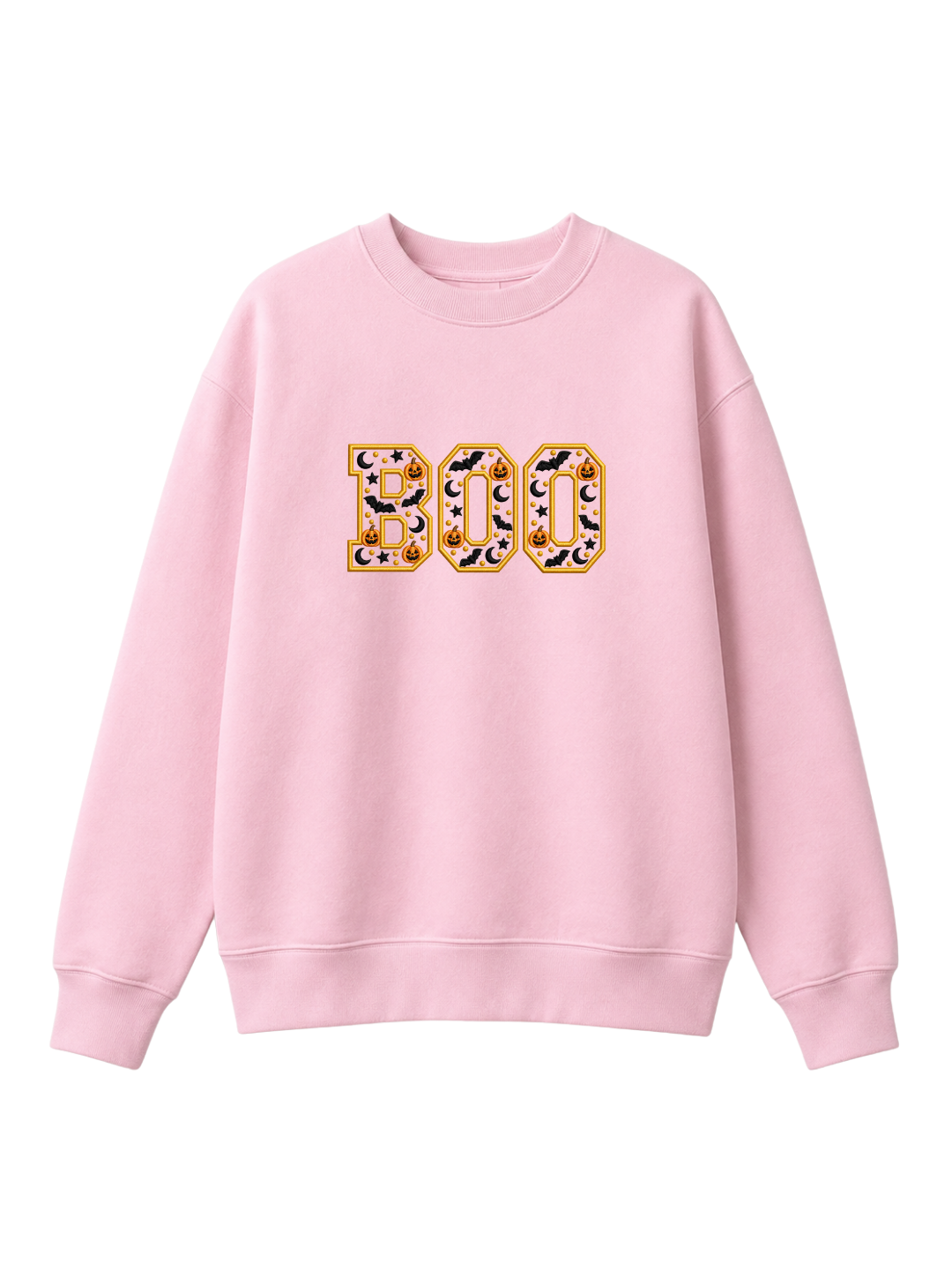 Chaotic Mom Embroided Varsity Chenille Patch Boo Spooky Season Halloween Sweatshirt