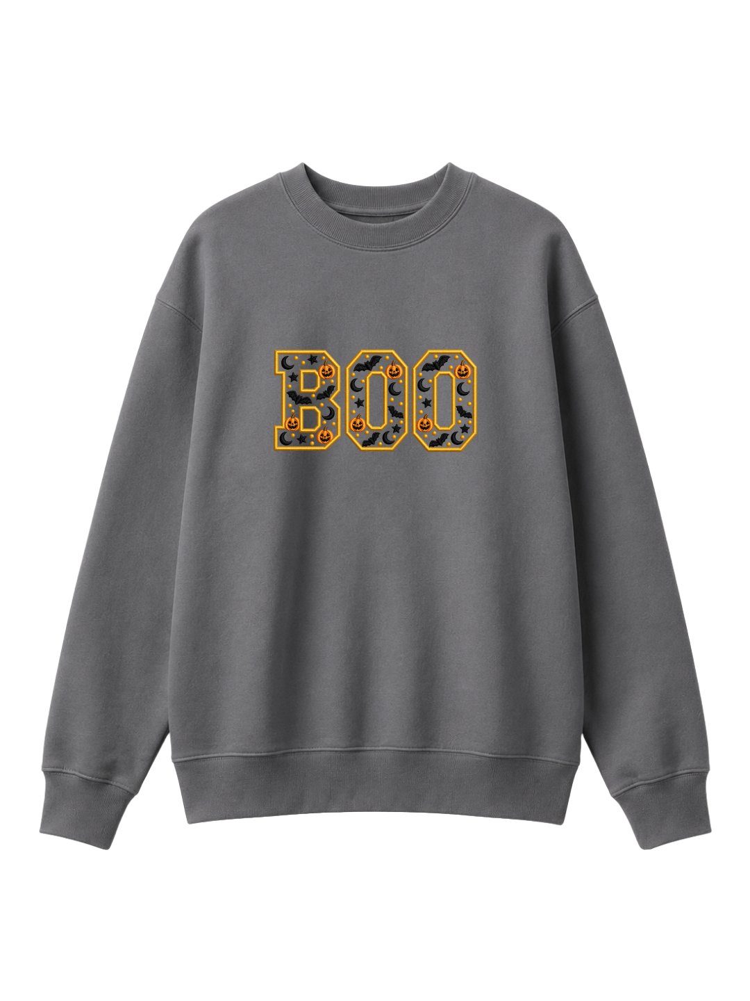 Chaotic Mom Embroided Varsity Chenille Patch Boo Spooky Season Halloween Sweatshirt