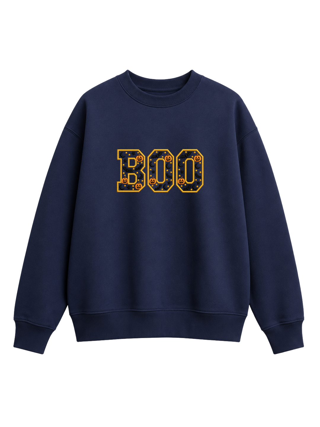 Chaotic Mom Embroided Varsity Chenille Patch Boo Spooky Season Halloween Sweatshirt