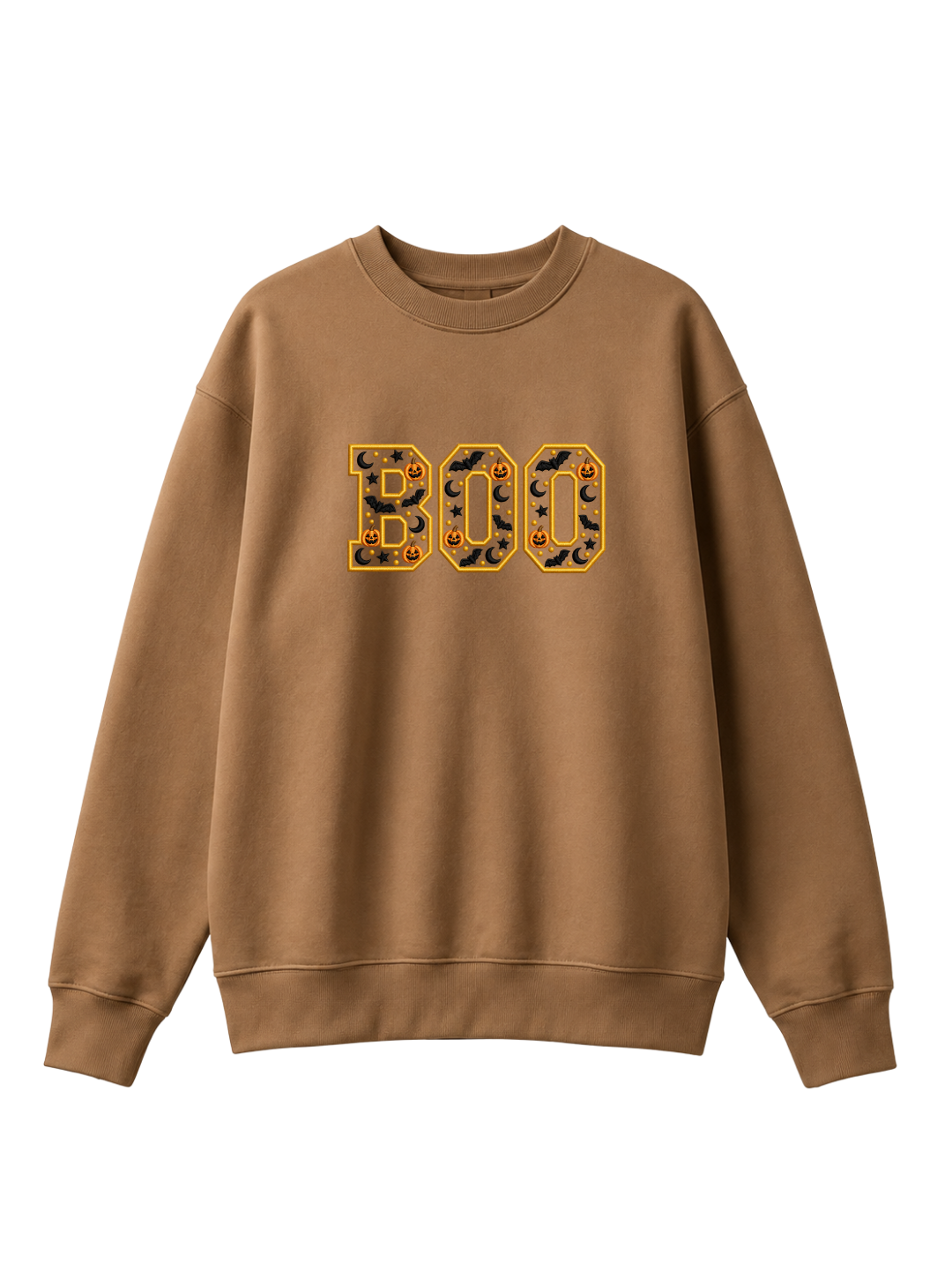Chaotic Mom Embroided Varsity Chenille Patch Boo Spooky Season Halloween Sweatshirt