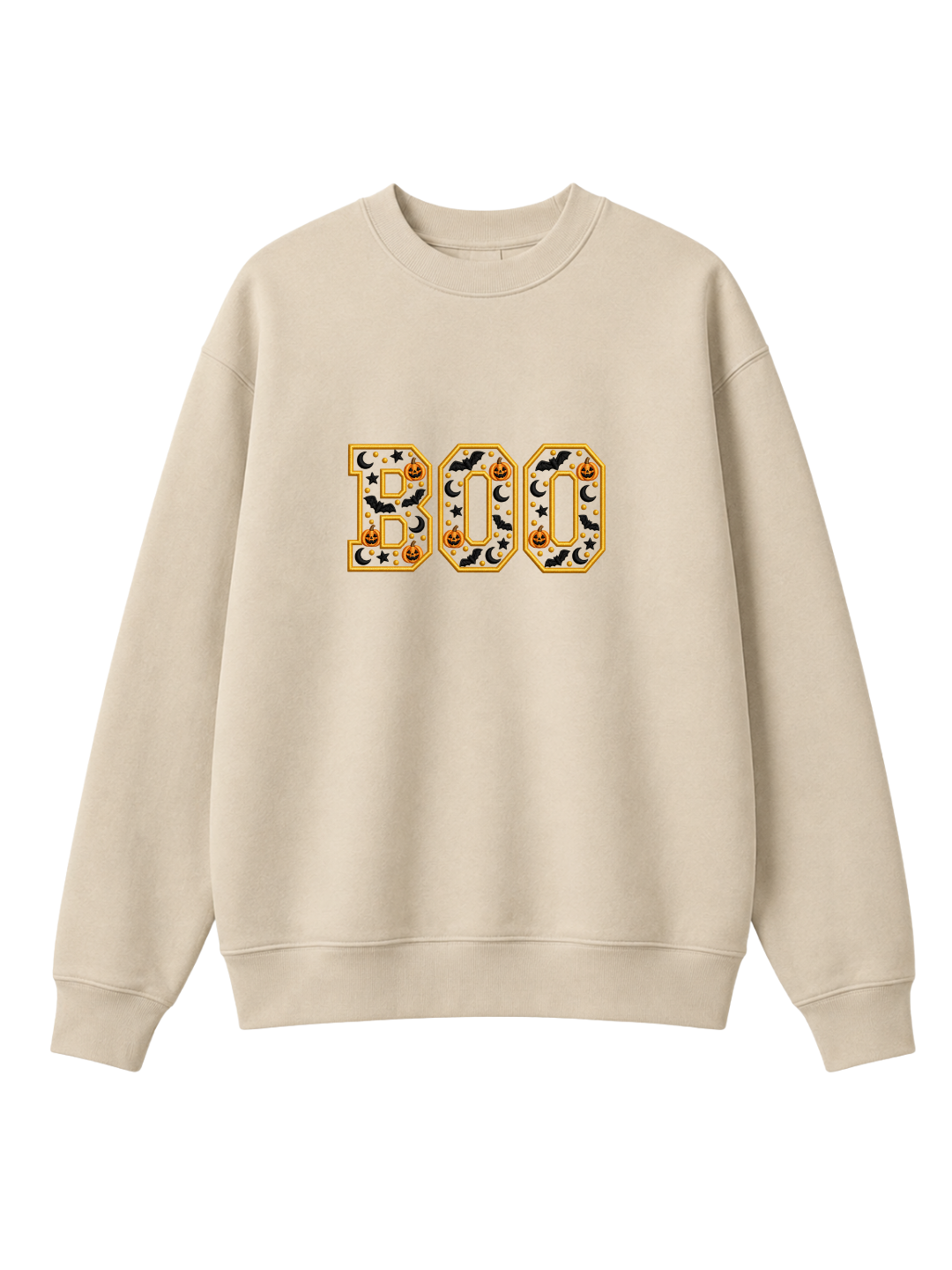 Chaotic Mom Embroided Varsity Chenille Patch Boo Spooky Season Halloween Sweatshirt