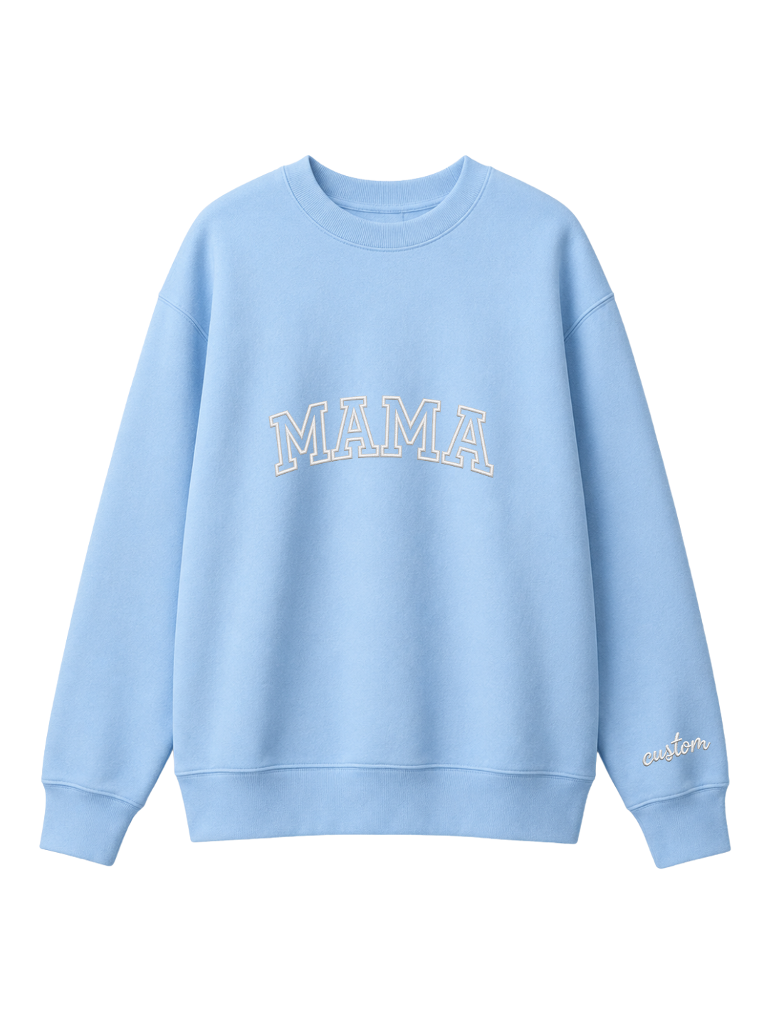 Chaotic Mom Embroided Varsity Mama Custom Crewneck Sweatshirt