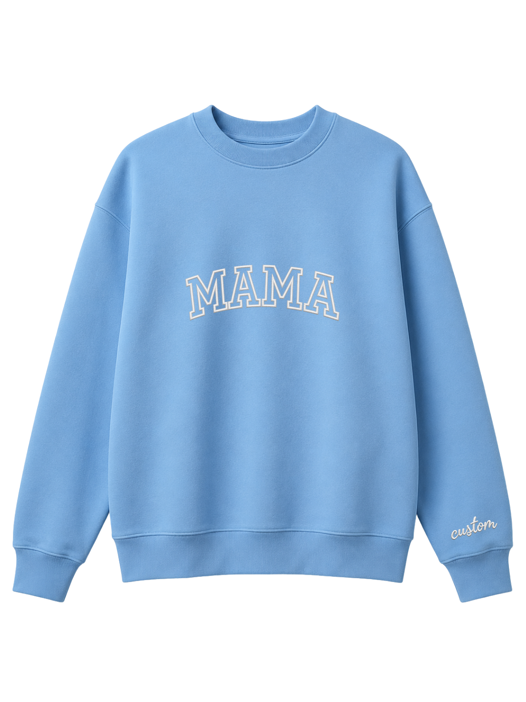 Chaotic Mom Embroided Varsity Mama Custom Crewneck Sweatshirt