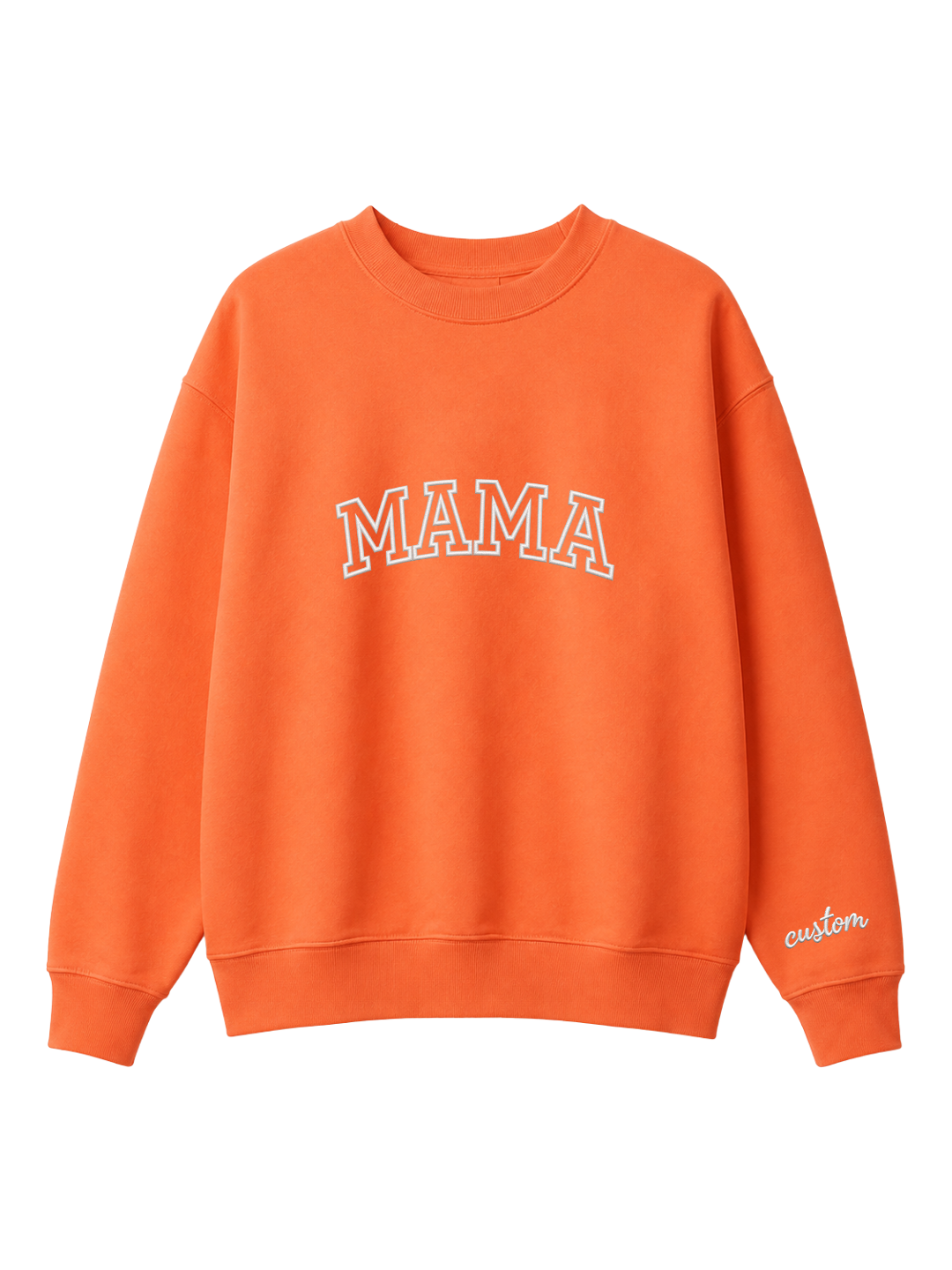 Chaotic Mom Embroided Varsity Mama Custom Crewneck Sweatshirt