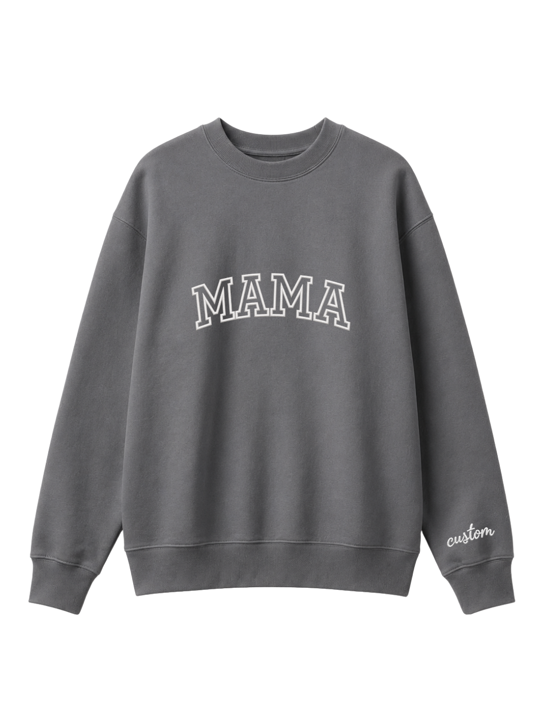 Chaotic Mom Embroided Varsity Mama Custom Crewneck Sweatshirt