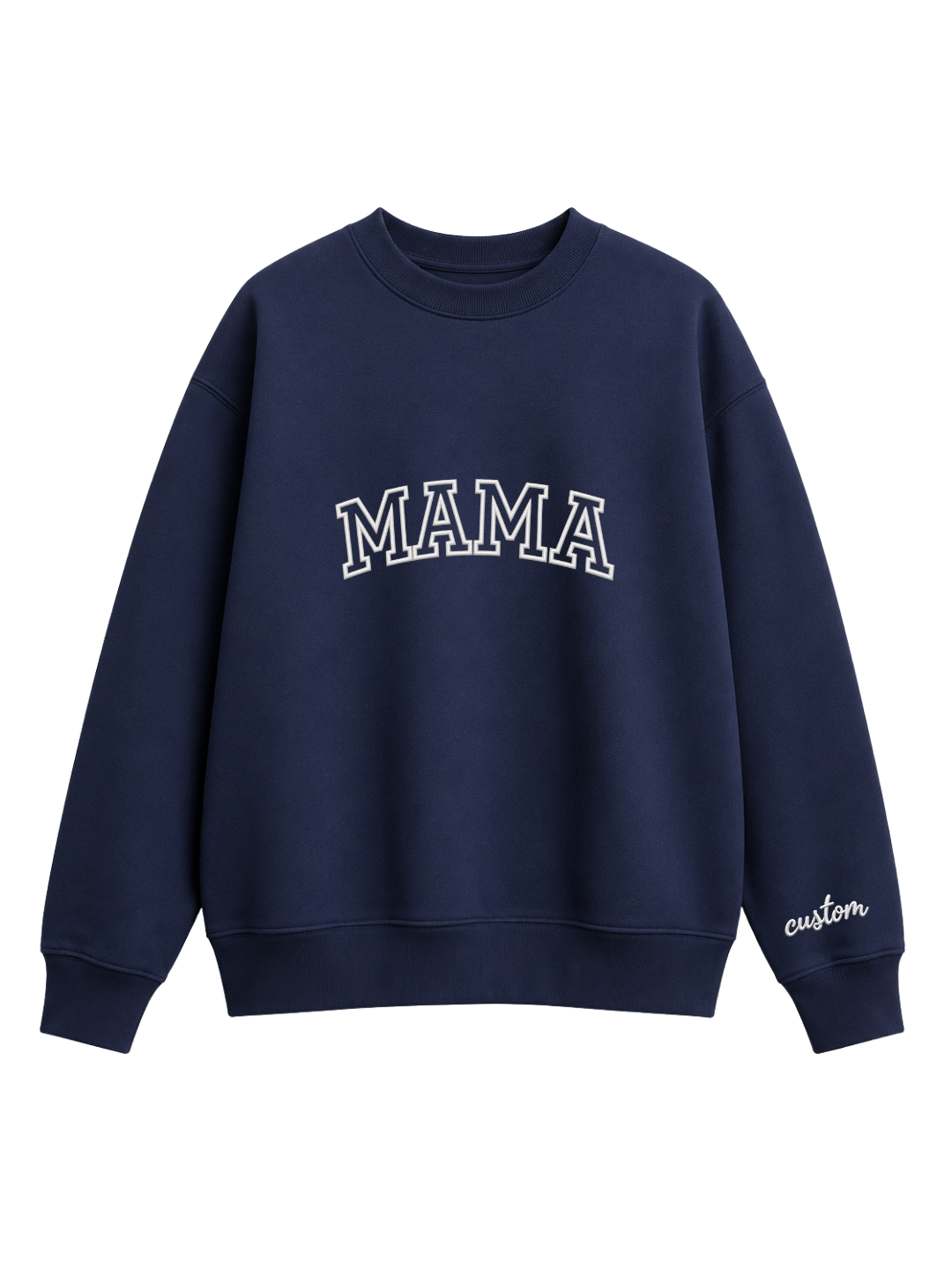 Chaotic Mom Embroided Varsity Mama Custom Crewneck Sweatshirt