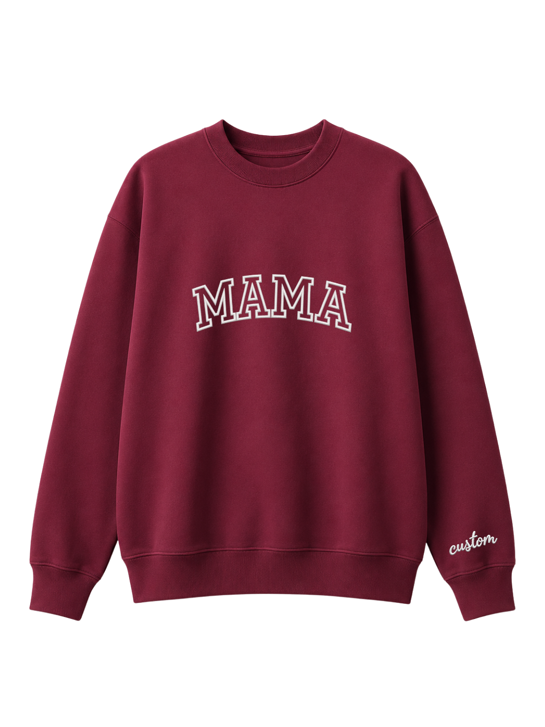 Chaotic Mom Embroided Varsity Mama Custom Crewneck Sweatshirt