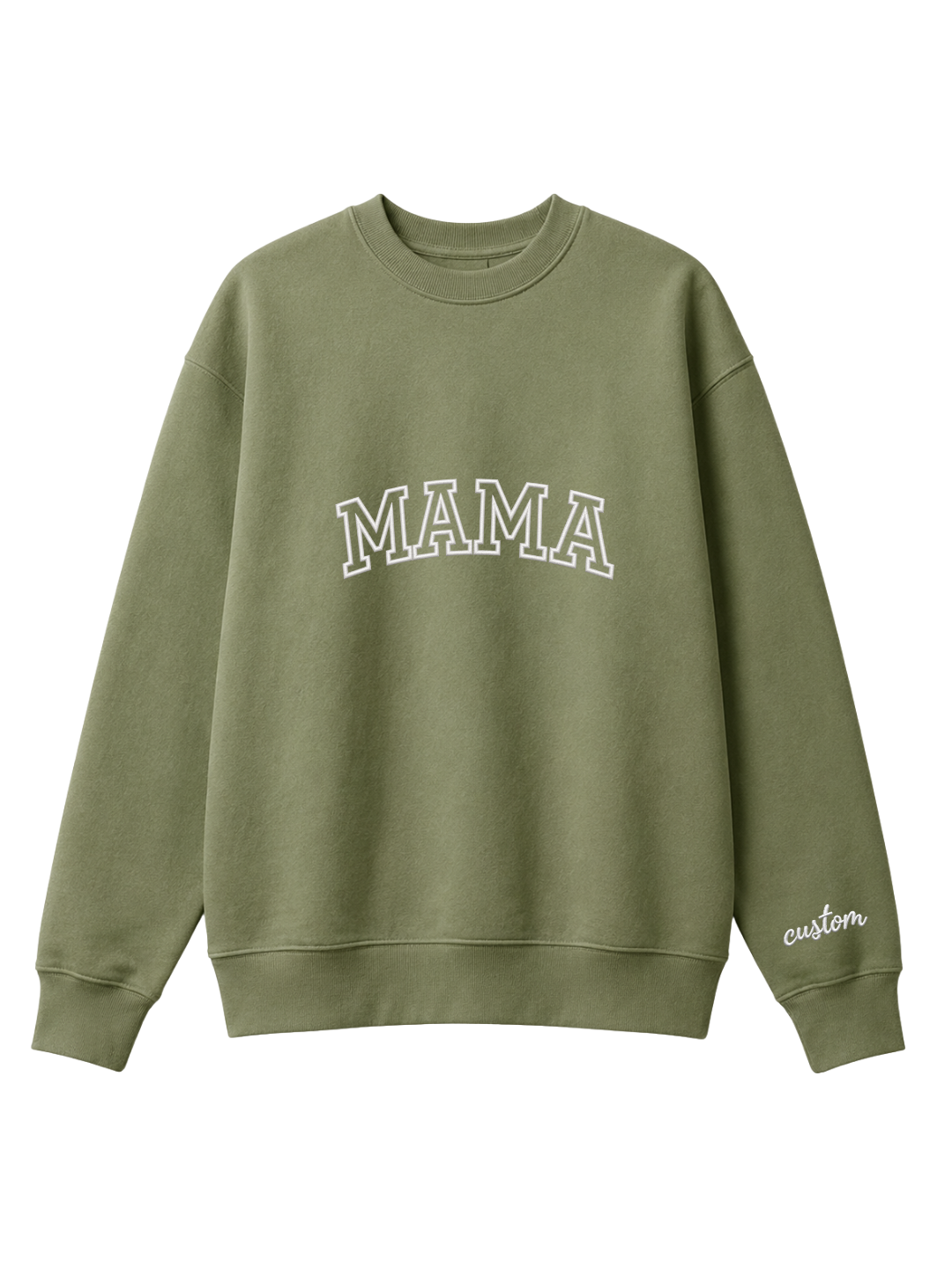 Chaotic Mom Embroided Varsity Mama Custom Crewneck Sweatshirt