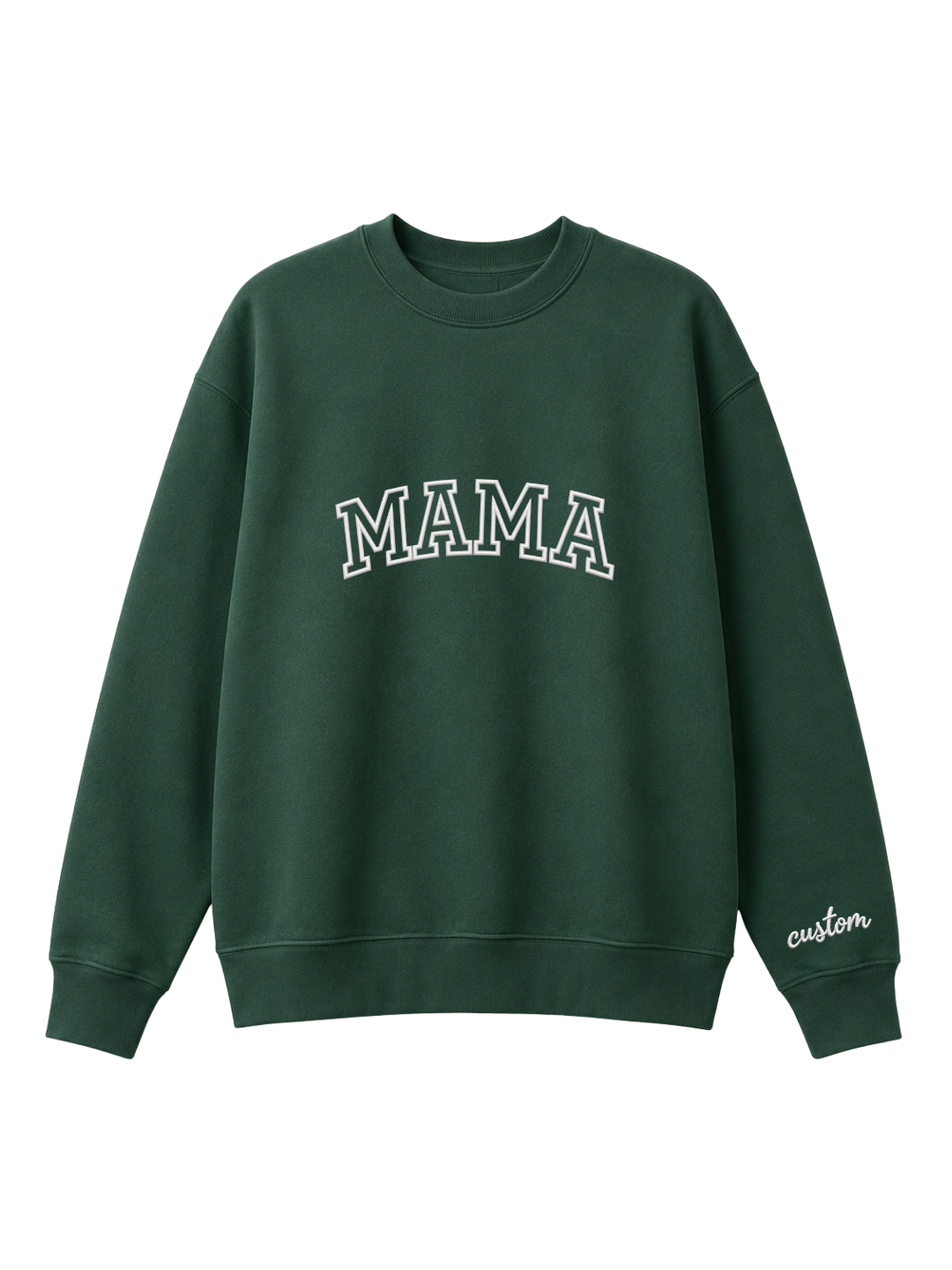 Chaotic Mom Embroided Varsity Mama Custom Crewneck Sweatshirt