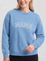Chaotic Mom Embroided Varsity Mama Custom Crewneck Sweatshirt