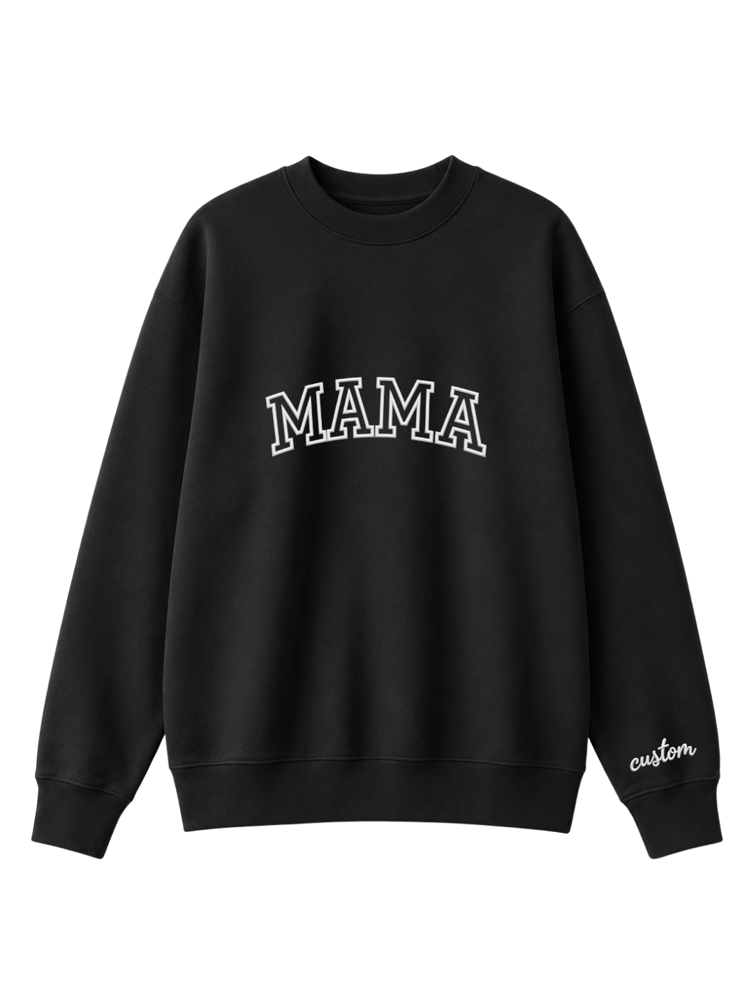 Chaotic Mom Embroided Varsity Mama Custom Crewneck Sweatshirt