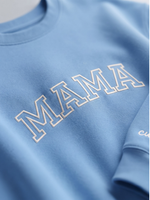 Chaotic Mom Embroided Varsity Mama Custom Crewneck Sweatshirt