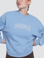 Chaotic Mom Embroided Varsity Mama Custom Crewneck Sweatshirt