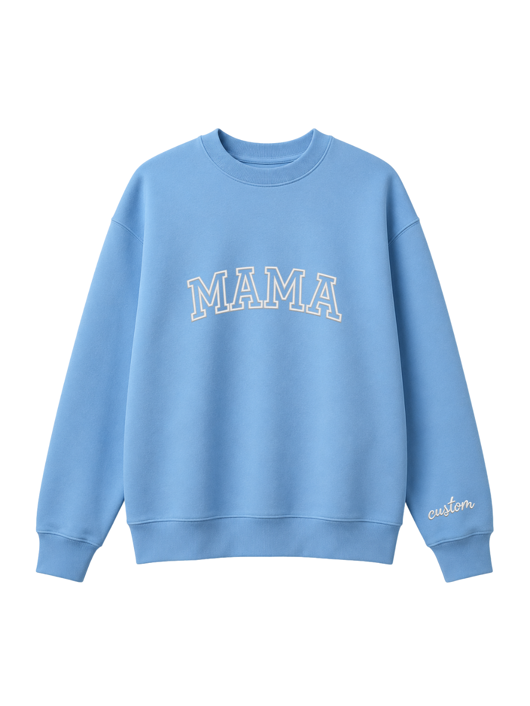 Chaotic Mom Embroided Varsity Mama Custom Crewneck Sweatshirt