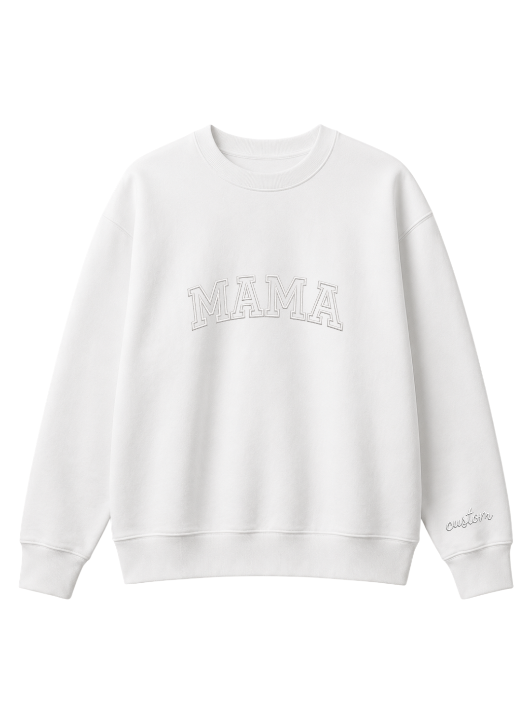 Chaotic Mom Embroided Varsity Mama Custom Crewneck Sweatshirt