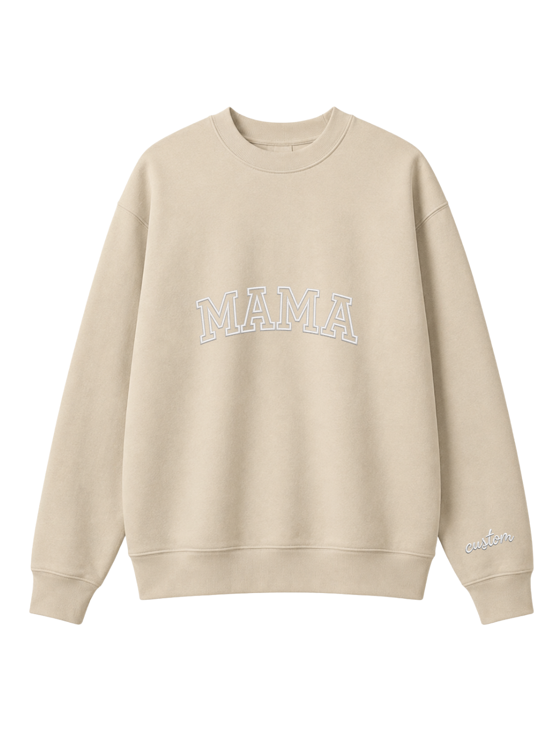Chaotic Mom Embroided Varsity Mama Custom Crewneck Sweatshirt