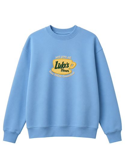 Chaotic Mom Gingham Embroided See You At Lukes Diner Coffee Cup Sweatshirt