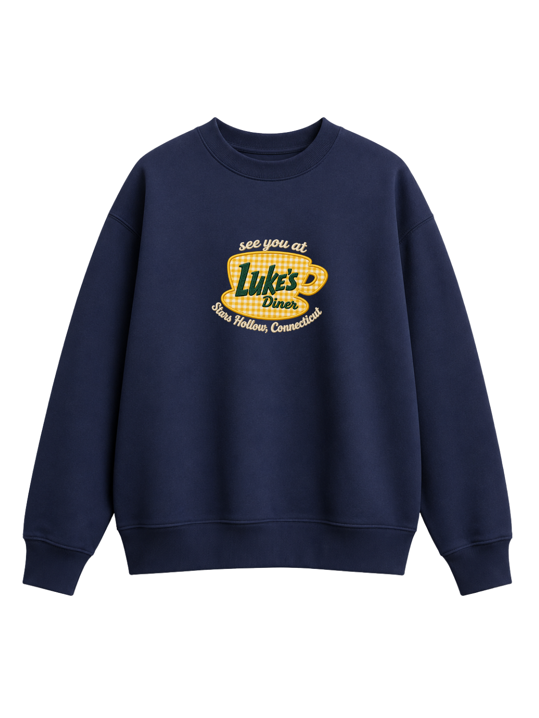 Chaotic Mom Gingham Embroided See You At Lukes Diner Coffee Cup Sweatshirt