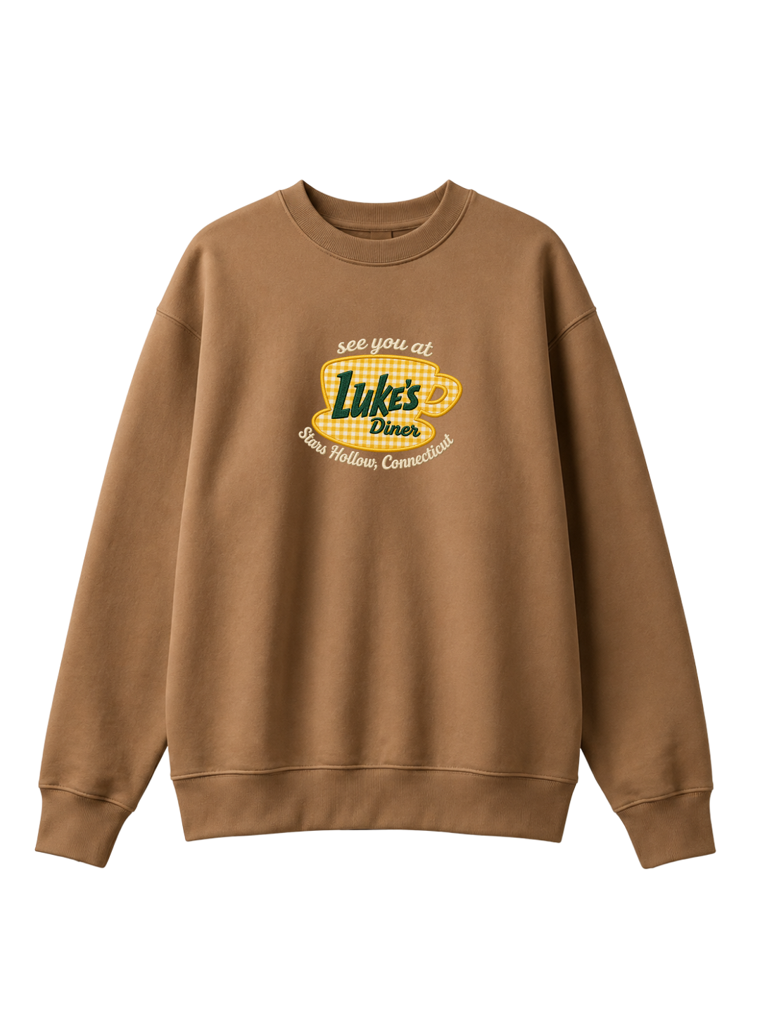 Chaotic Mom Gingham Embroided See You At Lukes Diner Coffee Cup Sweatshirt