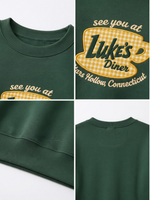 Chaotic Mom Gingham Embroided See You At Lukes Diner Coffee Cup Sweatshirt