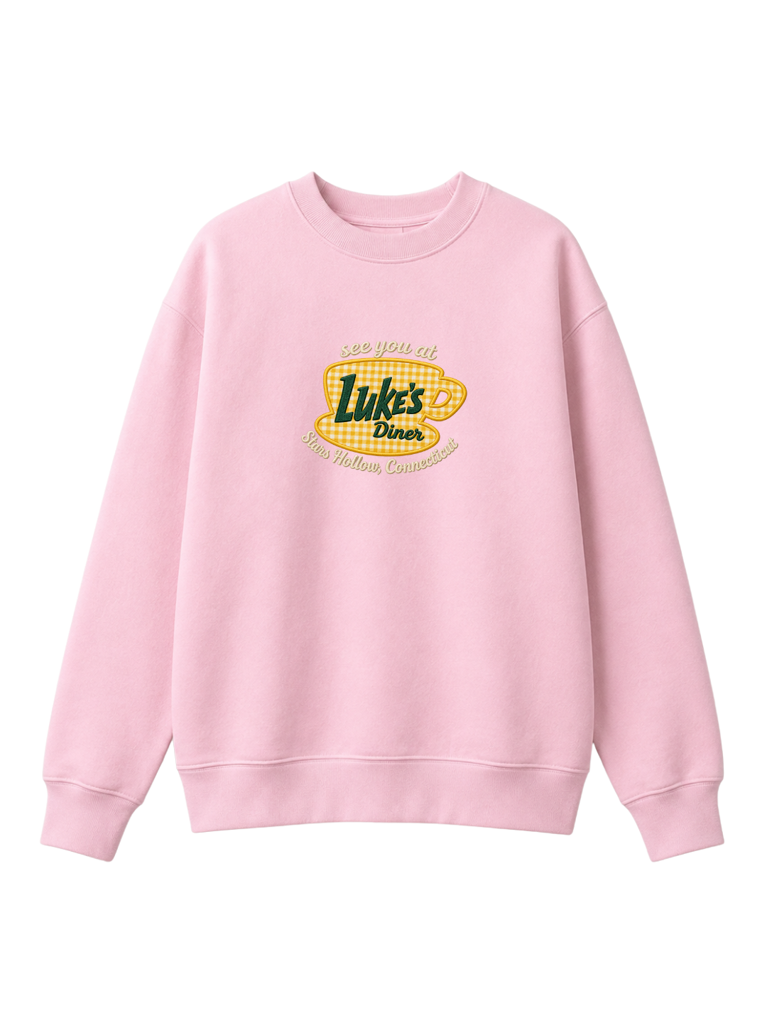 Chaotic Mom Gingham Embroided See You At Lukes Diner Coffee Cup Sweatshirt