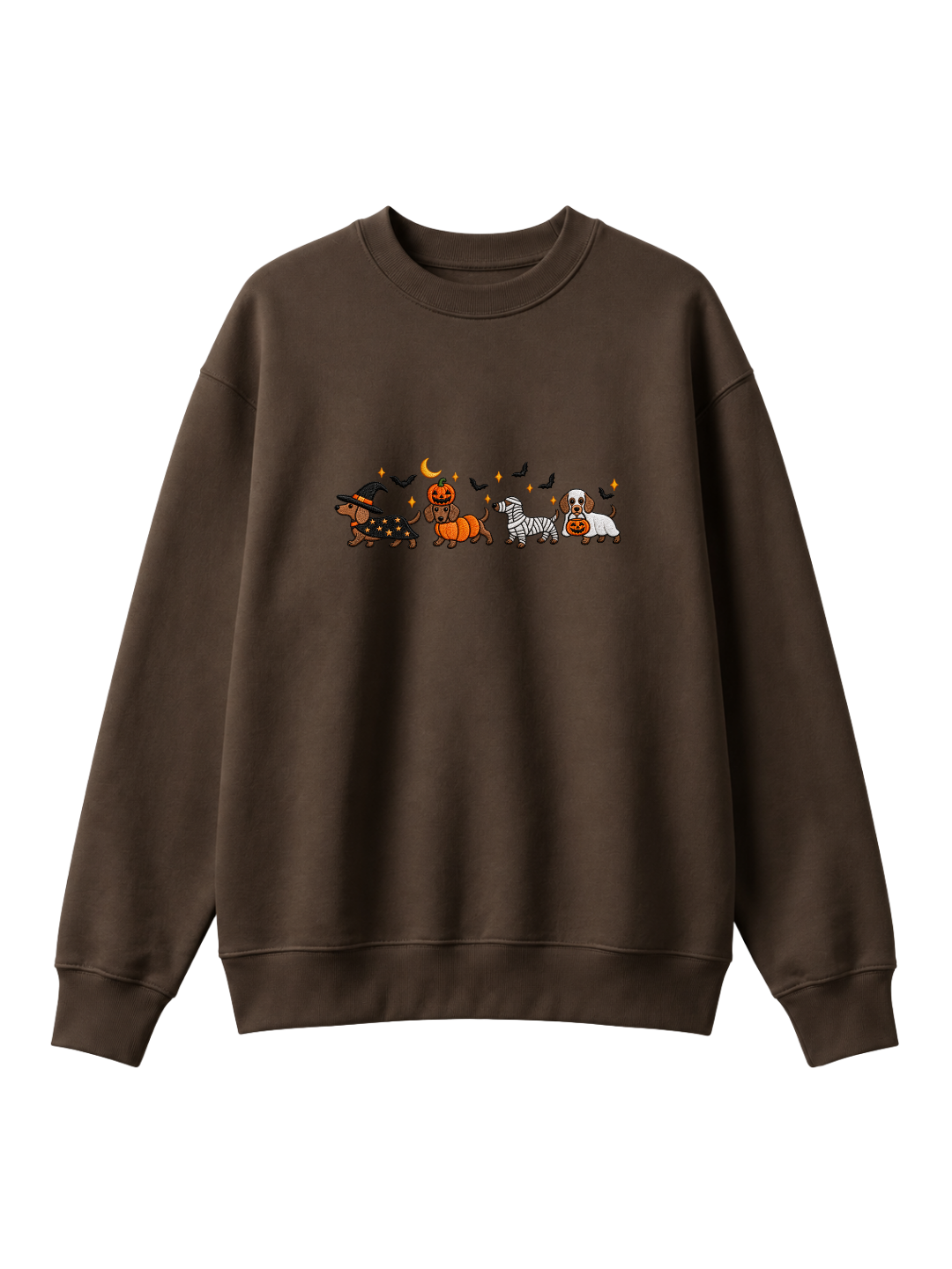 Chaotic Mom Halloween Dachshund Costumes Parade Spooky Season Crewneck Sweatshirt