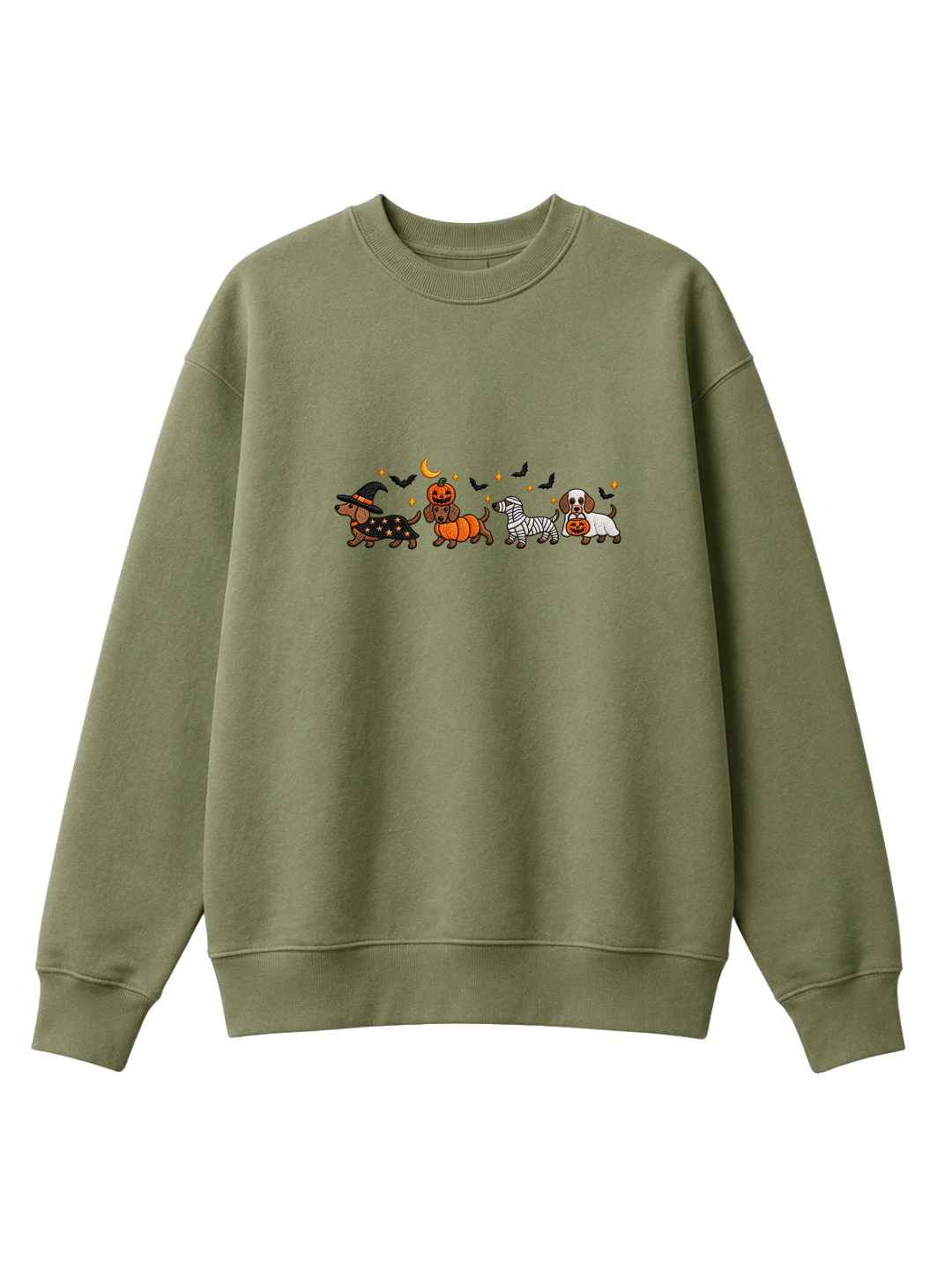 Chaotic Mom Halloween Dachshund Costumes Parade Spooky Season Crewneck Sweatshirt