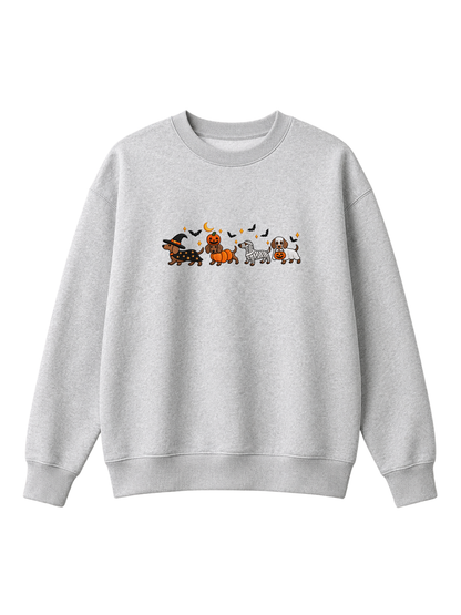 Chaotic Mom Halloween Dachshund Costumes Parade Spooky Season Crewneck Sweatshirt