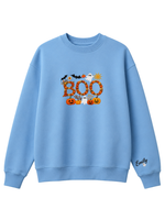 Chaotic Mom Personalized Embroided Floral Boo Spooky Fall Sweatshirt