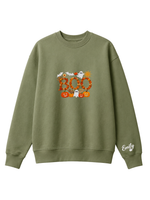 Chaotic Mom Personalized Embroided Floral Boo Spooky Fall Sweatshirt