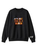 Chaotic Mom Personalized Embroided Floral Boo Spooky Fall Sweatshirt