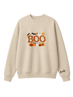 Chaotic Mom Personalized Embroided Floral Boo Spooky Fall Sweatshirt