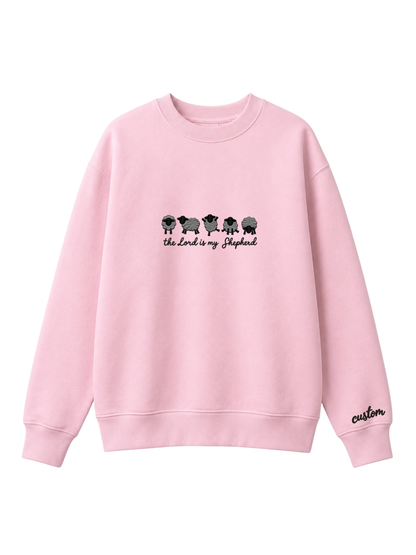 Chaotic Mom Personalized Embroided The Lord Is My Shepherd Sheep Lineup Faith Sweatshirt