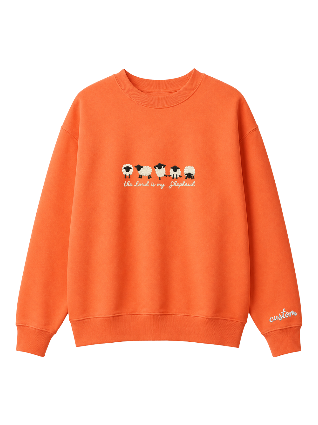 Chaotic Mom Personalized Embroided The Lord Is My Shepherd Sheep Lineup Faith Sweatshirt