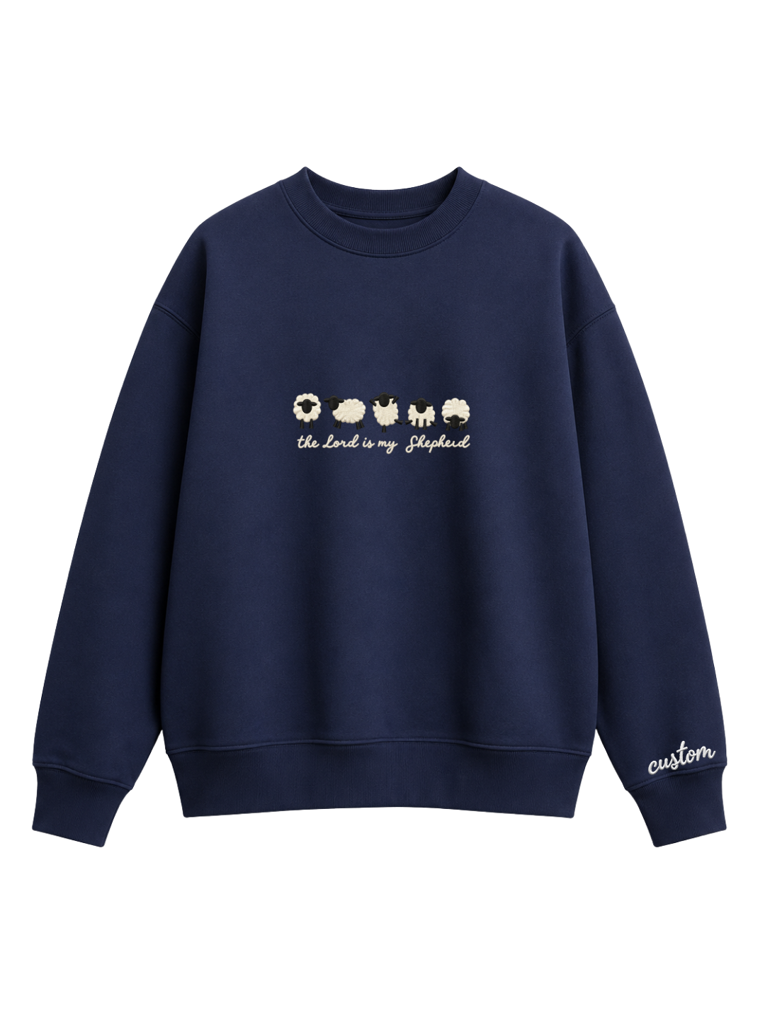 Chaotic Mom Personalized Embroided The Lord Is My Shepherd Sheep Lineup Faith Sweatshirt