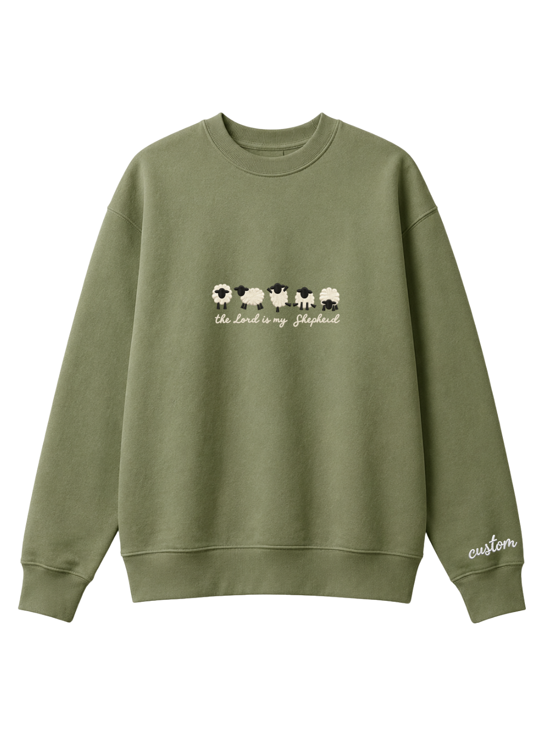 Chaotic Mom Personalized Embroided The Lord Is My Shepherd Sheep Lineup Faith Sweatshirt