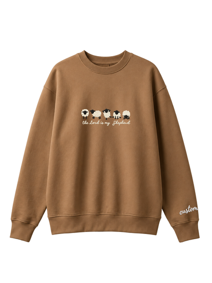 Chaotic Mom Personalized Embroided The Lord Is My Shepherd Sheep Lineup Faith Sweatshirt