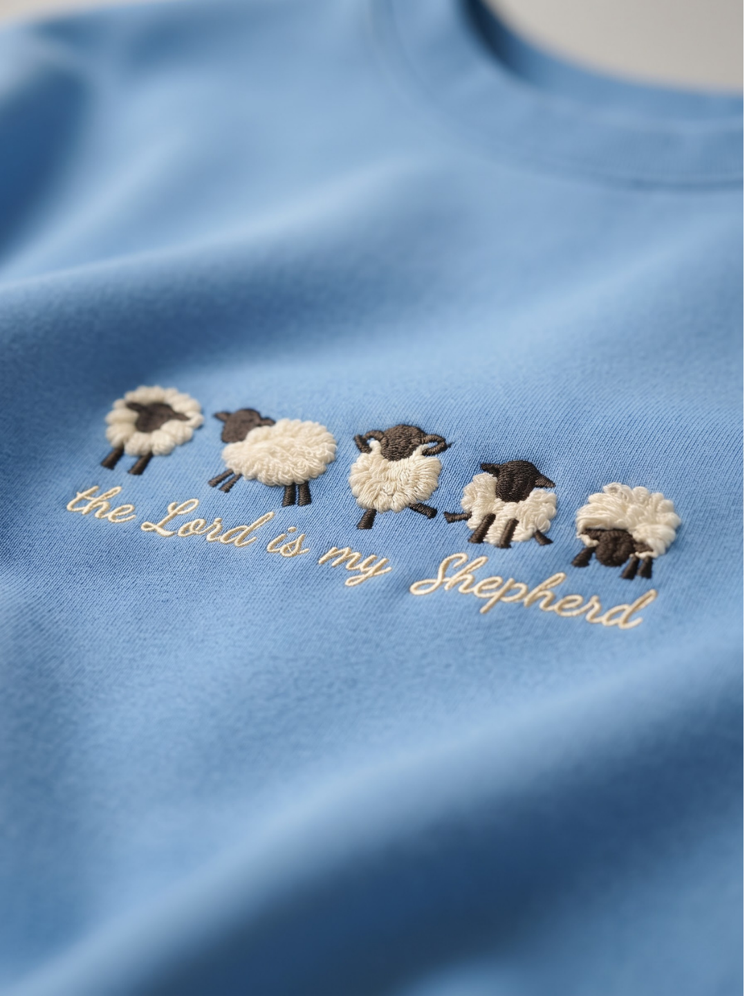 Chaotic Mom Personalized Embroided The Lord Is My Shepherd Sheep Lineup Faith Sweatshirt