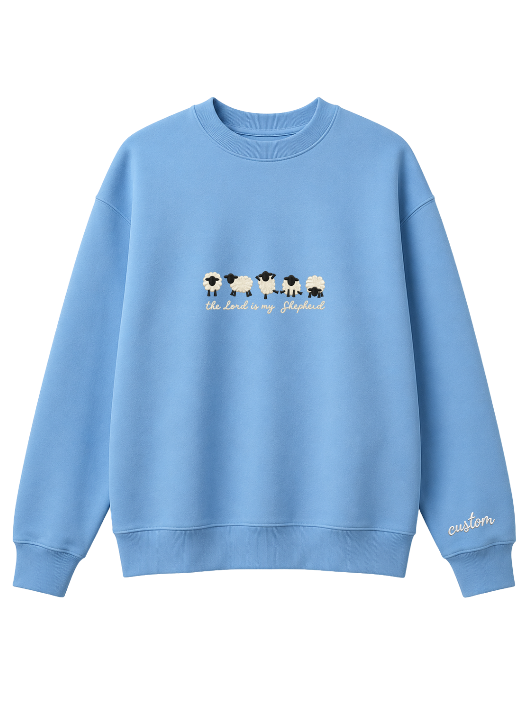 Chaotic Mom Personalized Embroided The Lord Is My Shepherd Sheep Lineup Faith Sweatshirt