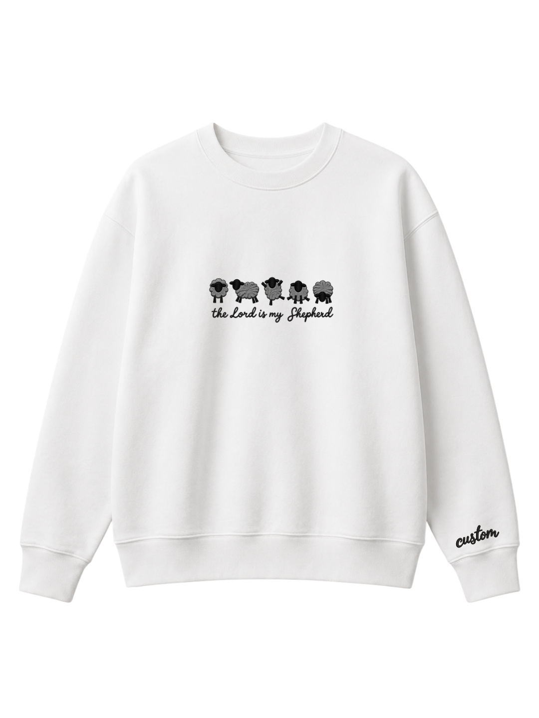 Chaotic Mom Personalized Embroided The Lord Is My Shepherd Sheep Lineup Faith Sweatshirt
