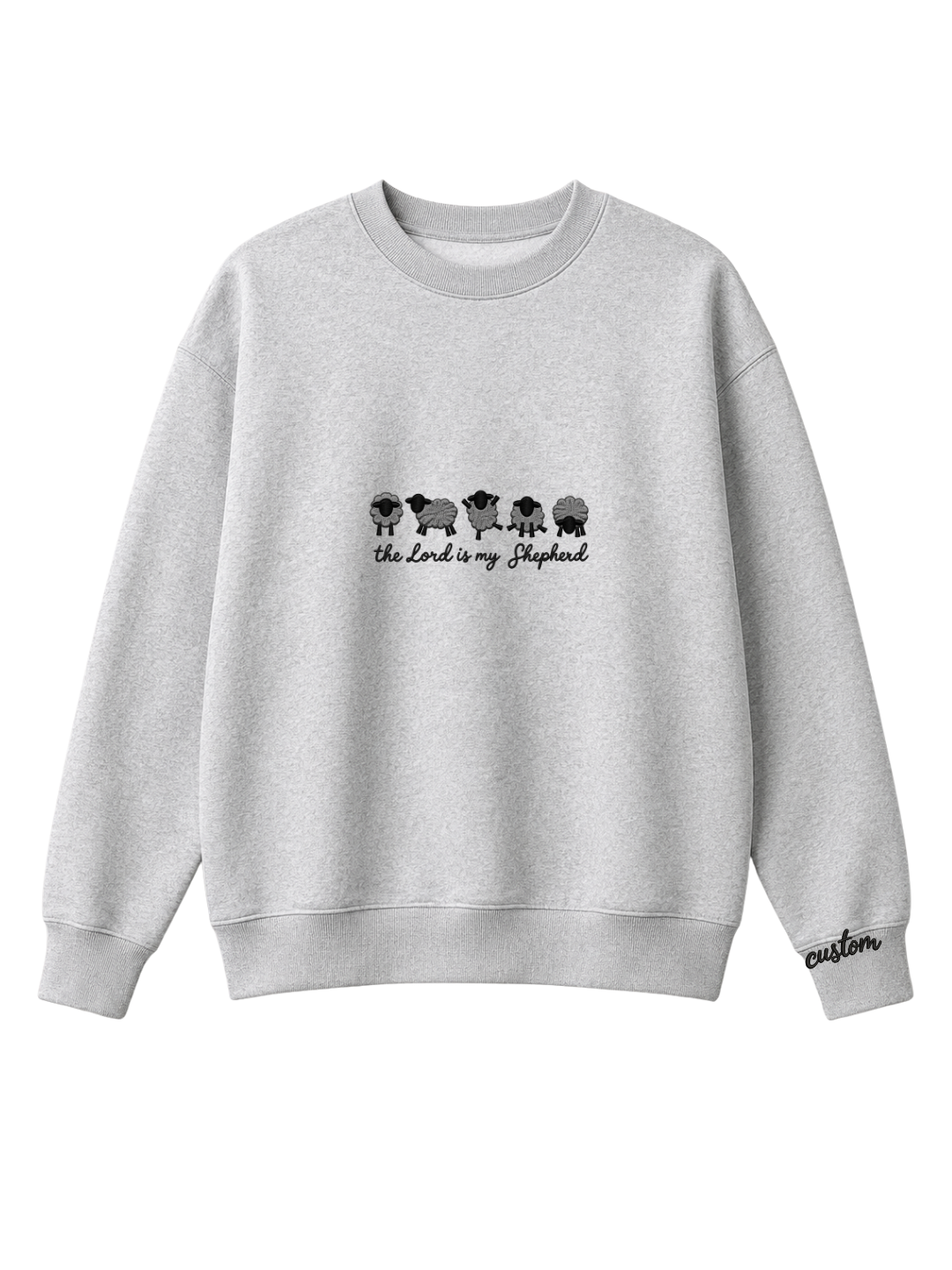Chaotic Mom Personalized Embroided The Lord Is My Shepherd Sheep Lineup Faith Sweatshirt