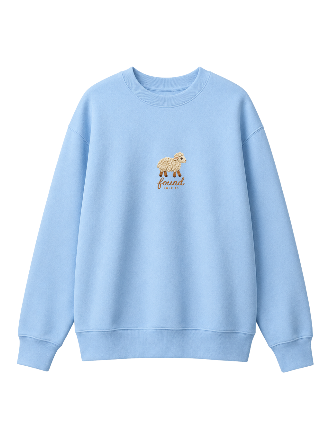 Chaoticmom Bible Verse Luke 15 Found Cute Lamb Minimalist Chest Sweatshirt
