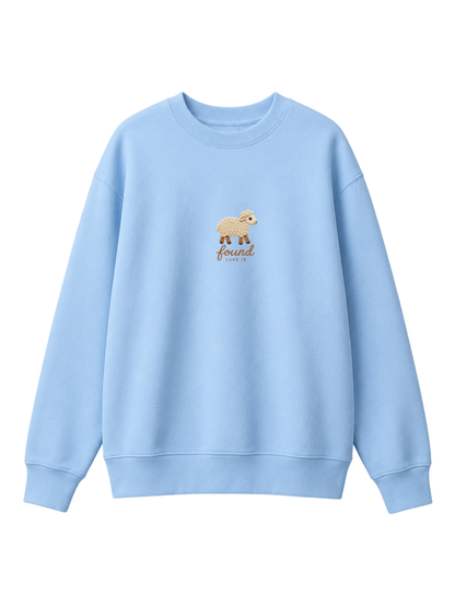 Chaoticmom Bible Verse Luke 15 Found Cute Lamb Minimalist Chest Sweatshirt
