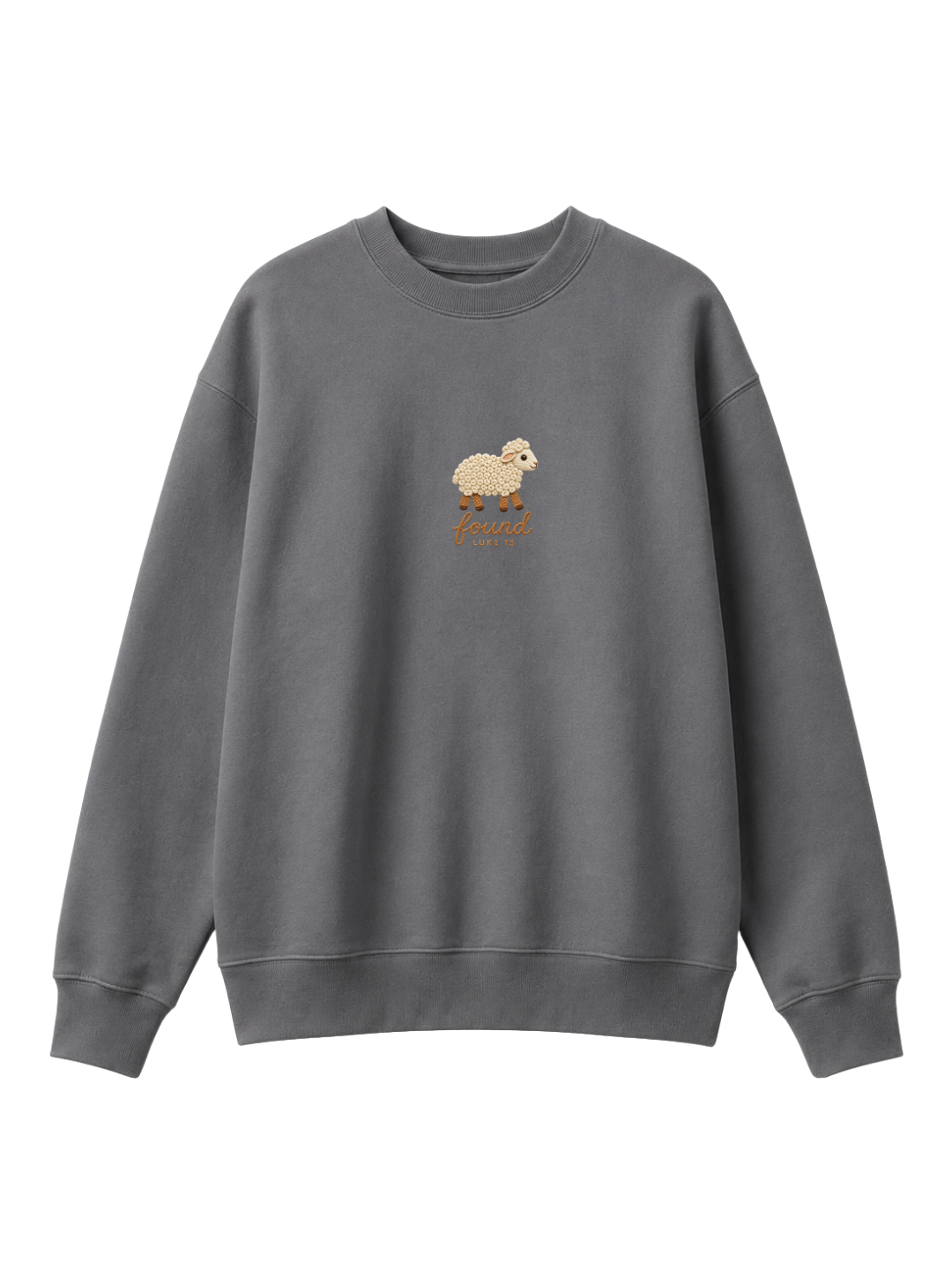 Chaoticmom Bible Verse Luke 15 Found Cute Lamb Minimalist Chest Sweatshirt