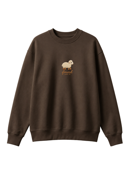 Chaoticmom Bible Verse Luke 15 Found Cute Lamb Minimalist Chest Sweatshirt