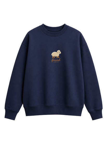 Chaoticmom Bible Verse Luke 15 Found Cute Lamb Minimalist Chest Sweatshirt