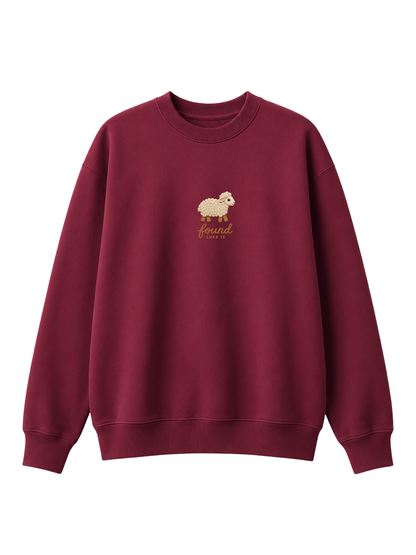Chaoticmom Bible Verse Luke 15 Found Cute Lamb Minimalist Chest Sweatshirt