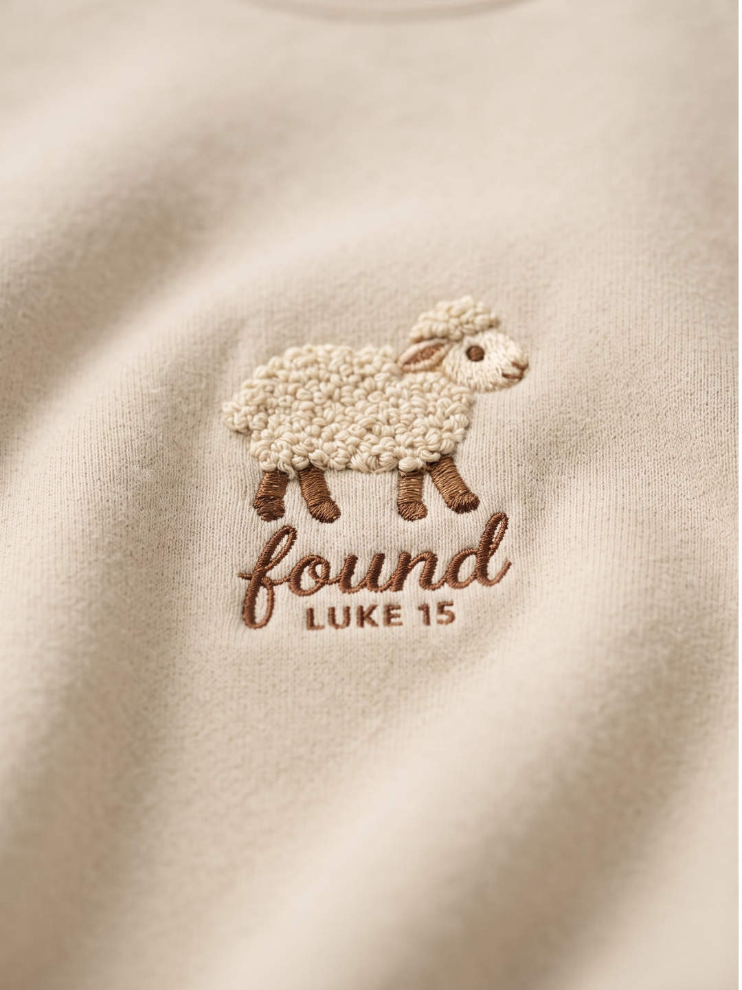 Chaoticmom Bible Verse Luke 15 Found Cute Lamb Minimalist Chest Sweatshirt